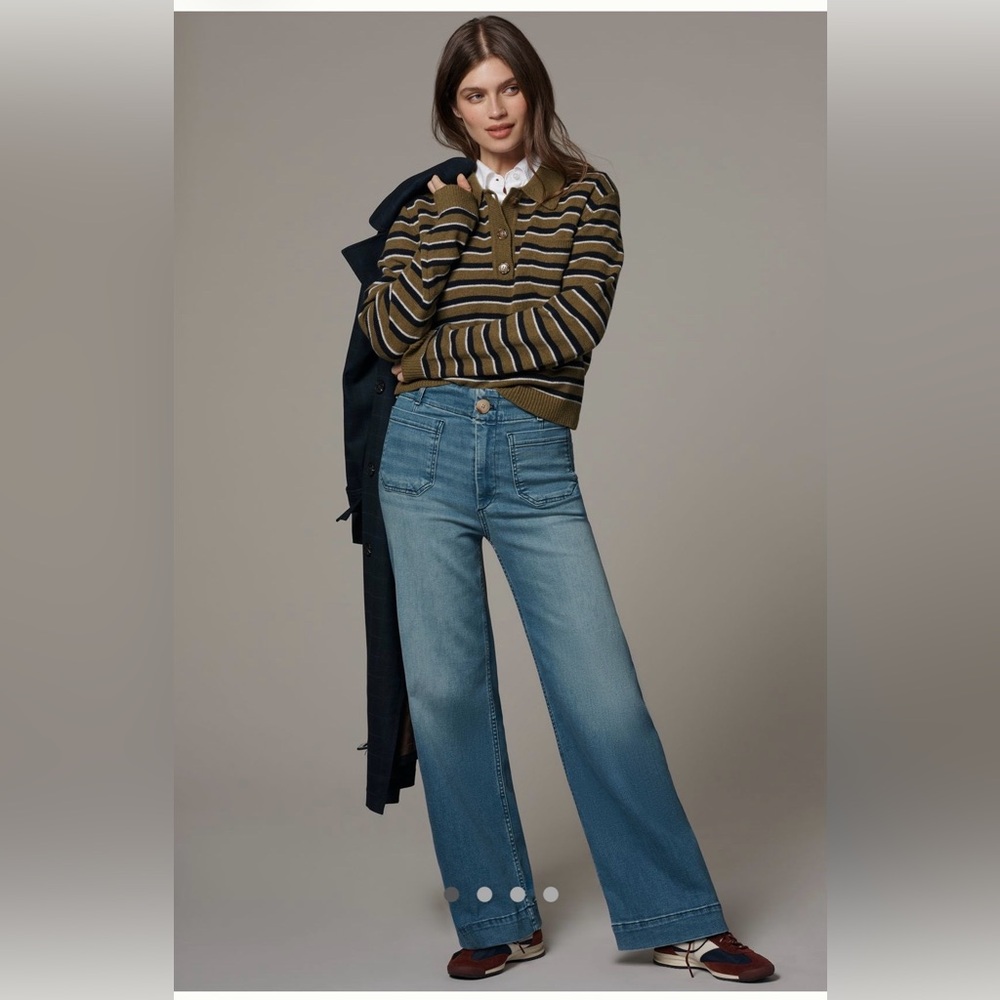 Maeve The Colette Medium Blue Wide-Leg Jeans